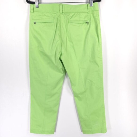 RALPH LAUREN GOLF Bright Green Cotton Stretch Pants Women's No Size Tag 8-10 M - Picture 2 of 10